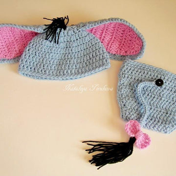Donkey Baby Hat and Diaper Cover