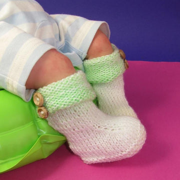 Easy Baby Double Cuff Marble Booties