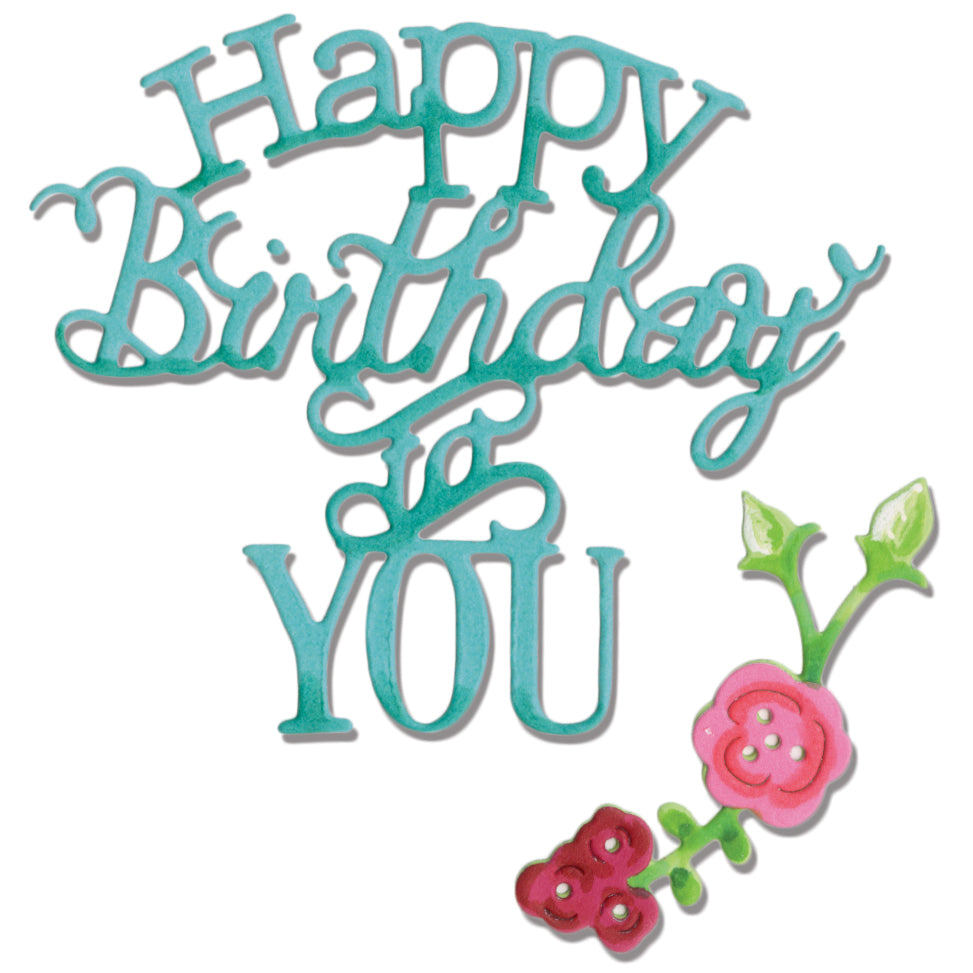 Sizzix Thinlits Dies By Jen Long 3/Pkg - Happy Birthday To You
