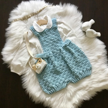 Harmony Basketweave Baby Boy & Girl Romper N 635