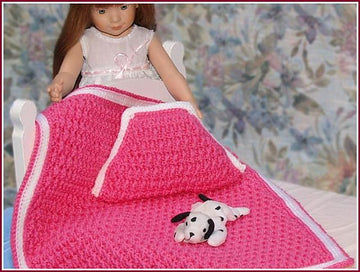 Cozy Post Stitch Doll Afghan & Pillow Set