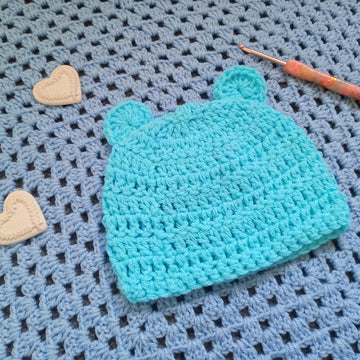 Crochet Easy Baby Hat With Bear Ears Pattern