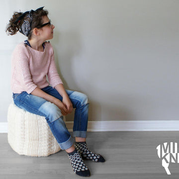 Cable Knit Footstool (2015018)