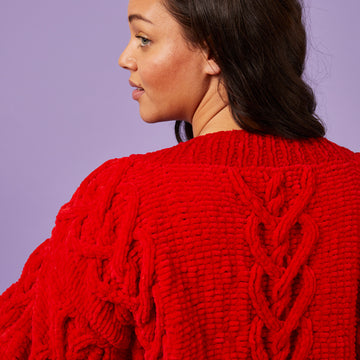With Love Cardigan - Free Knitting Pattern for Women in Paintbox Yarns Chenille by Paintbox Yarns