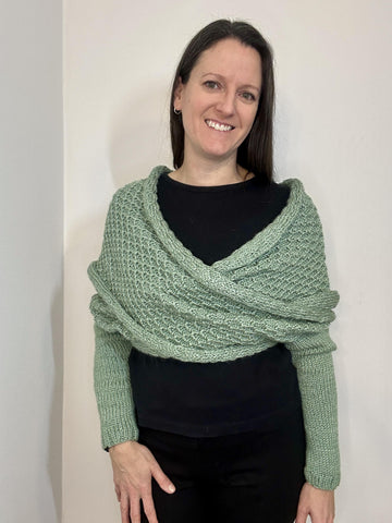 Machine Knit Wrap Sweater Scarf