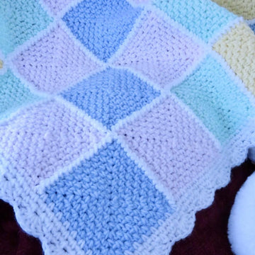 Pastel Colorblock Baby Blanket - Lion Brand Baby Soft (DK Weight)