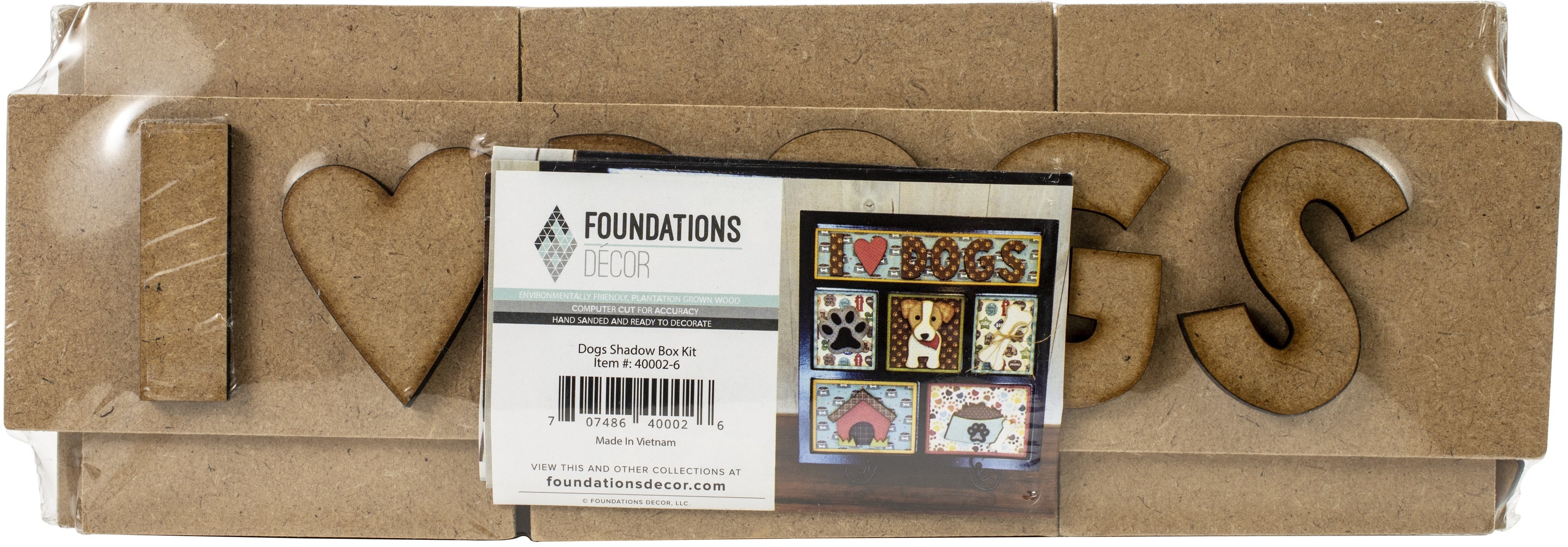 Foundations Decor Shadow Box Kit - I Love Dogs