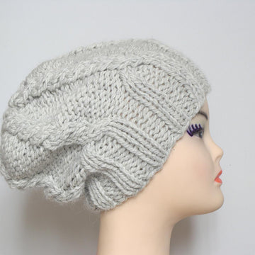 Slouchy Cable Beanie Hat