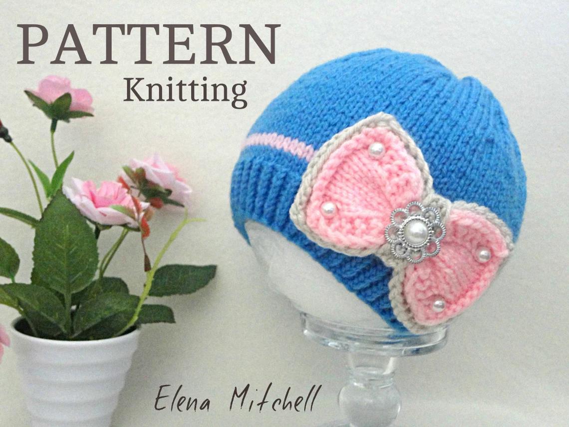 Knitted Baby Cap Pattern for Babies Infant Girl