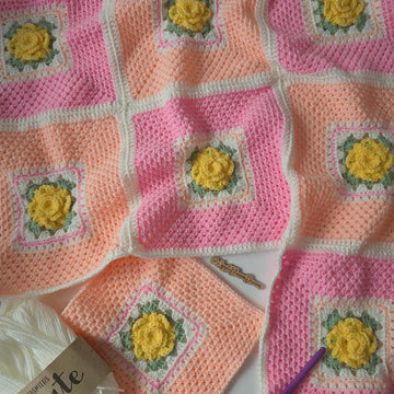 Buttercup Rose Garden Blanket