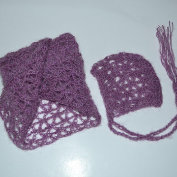 Mohair Bonnet & Wrap for Newborn