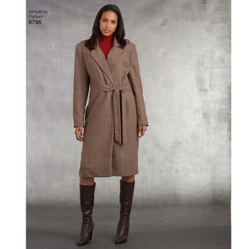 Simplicity 8796 Misses / Petite Lined Coat - Sewing Pattern