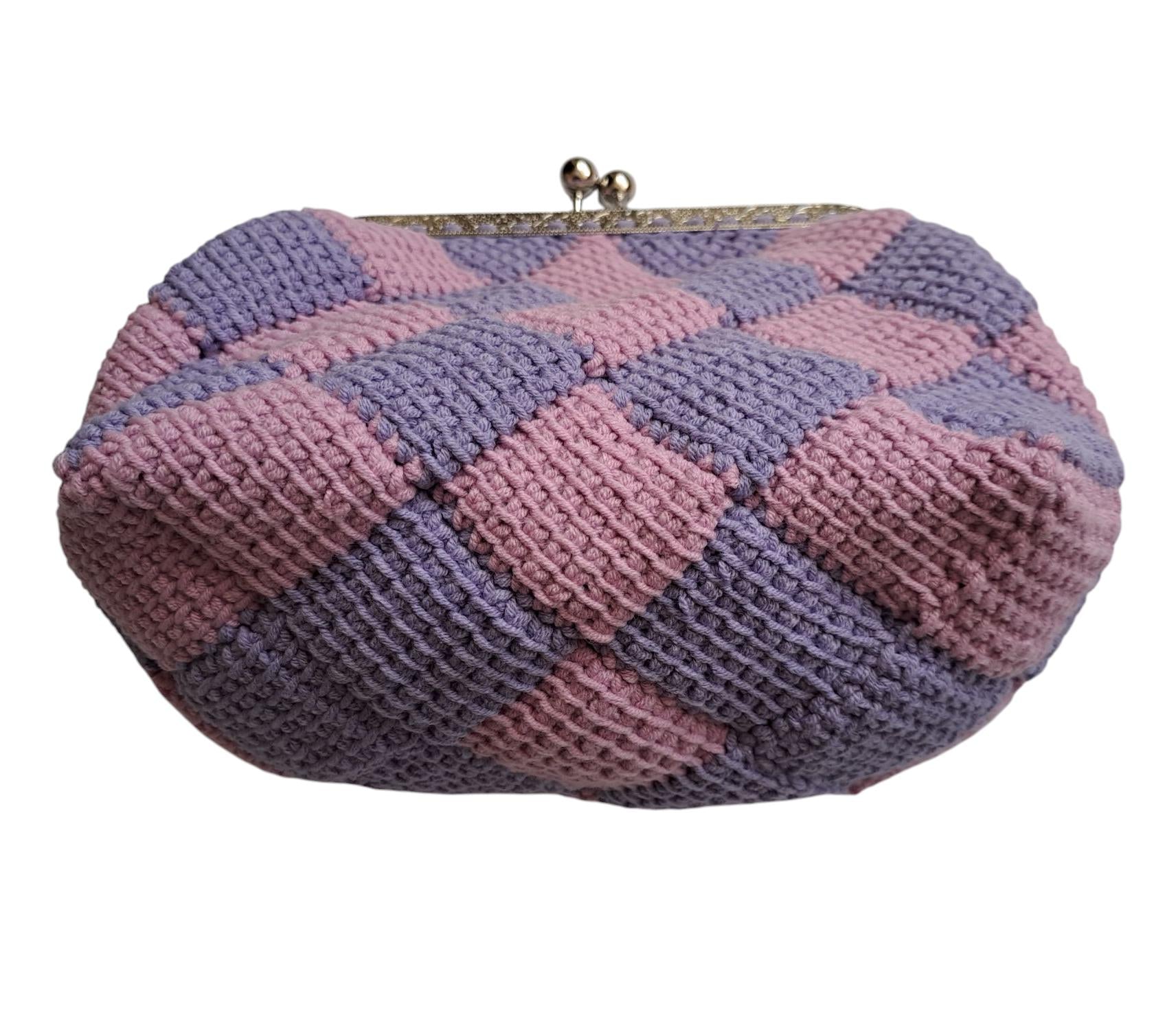 Checked Kiss Clasp Purse