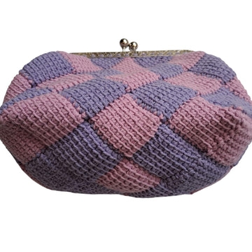 Checked Kiss Clasp Purse