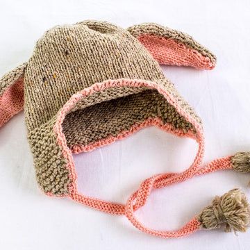 Floppy Ear Bunny Hat With Earflaps And Tassels