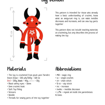 Big Demon with Big Horns | Crochet Pattern | Lucifer, Devil