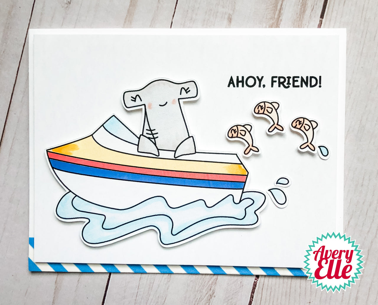 Avery Elle Clear Stamp Set 4"X6" - Peek-A-Boo Boat