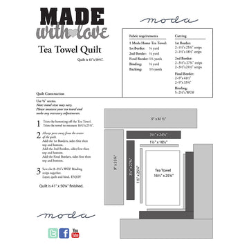 Moda Fabrics Tea Towel Quilt - Downloadable PDF