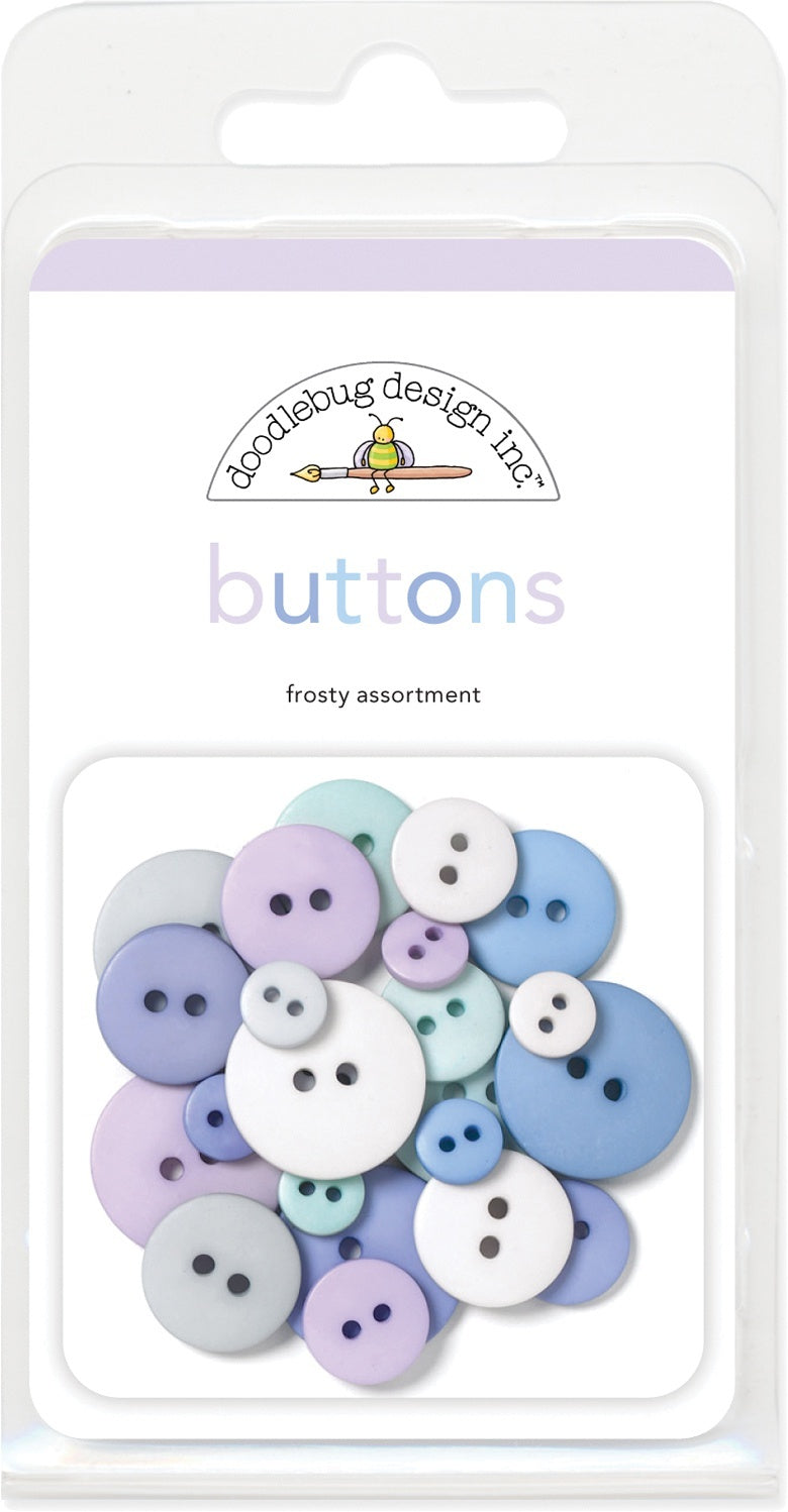 Doodlebug Buttons Assortment - Frosty
