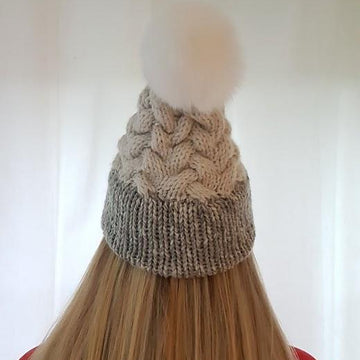 Double brim cable hat
