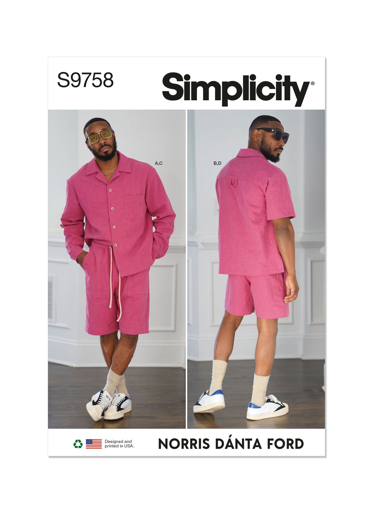 Simplicity Men's Shirts and Shorts by Norris Danta Ford S9758 - Sewing Pattern