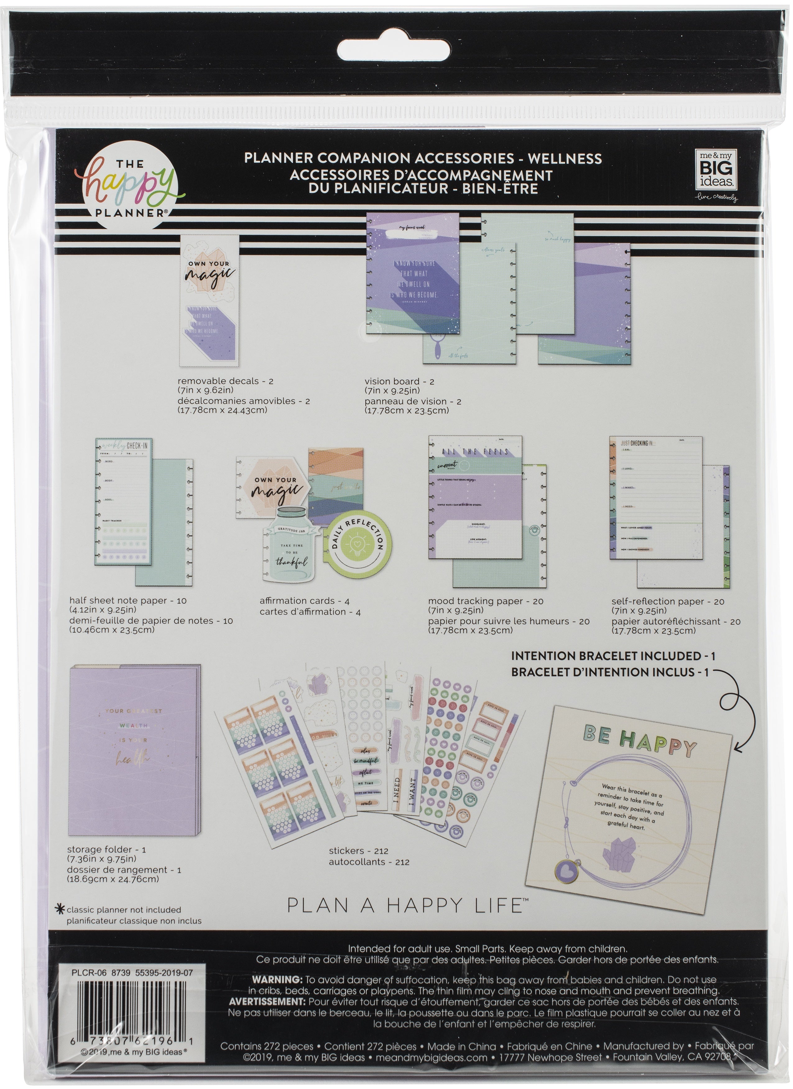 Happy Planner Classic Planner Companion Accessories - Wellness, 272/Pkg