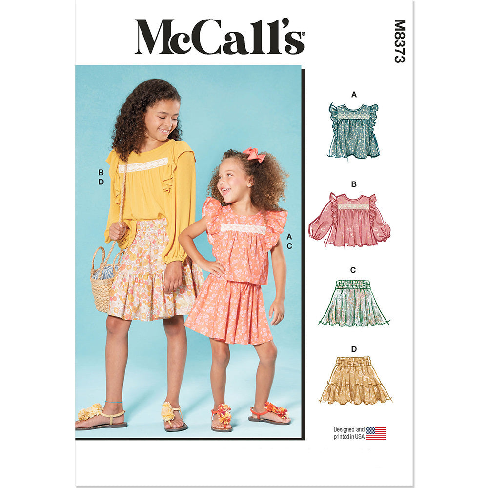 McCall's Children's and Girls' Top and Skirt M8373 - Sewing Pattern
