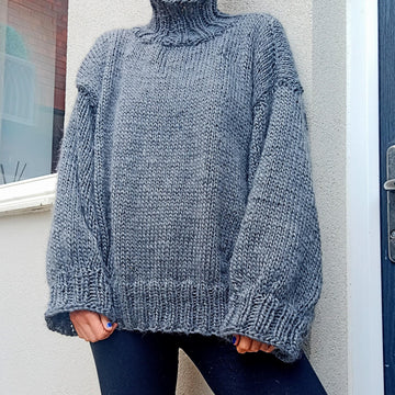 Straight needle sweater