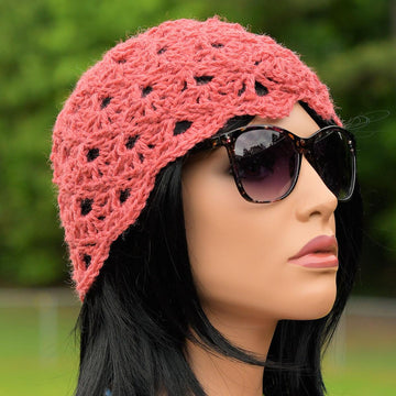 Cranberry Lace Beanie