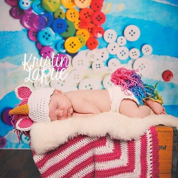 Unicorn Hat and Diaper Cover Newborn - 12 Months
