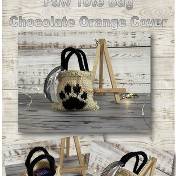 Paw Tote Bag Chocolate Orange Cover Knitting Pattern