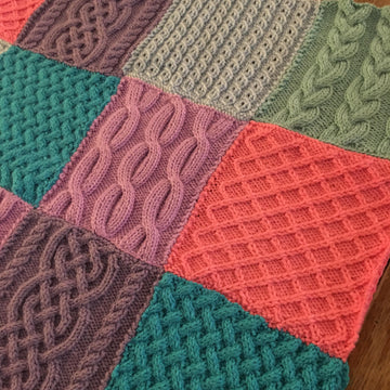 Cable Patchwork Blanket