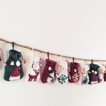 Santa Sacks Advent Calendar Garland