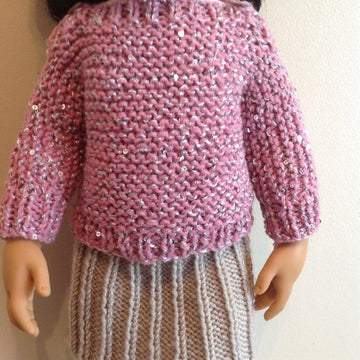 Easy Knit jumper and skirt. 18" doll