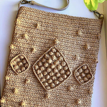 Crochet Raffia Hobo Bag Pattern: Bubble Stitch Tote