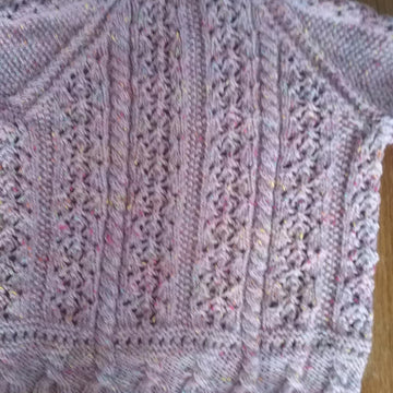 Frilled cable cardigan