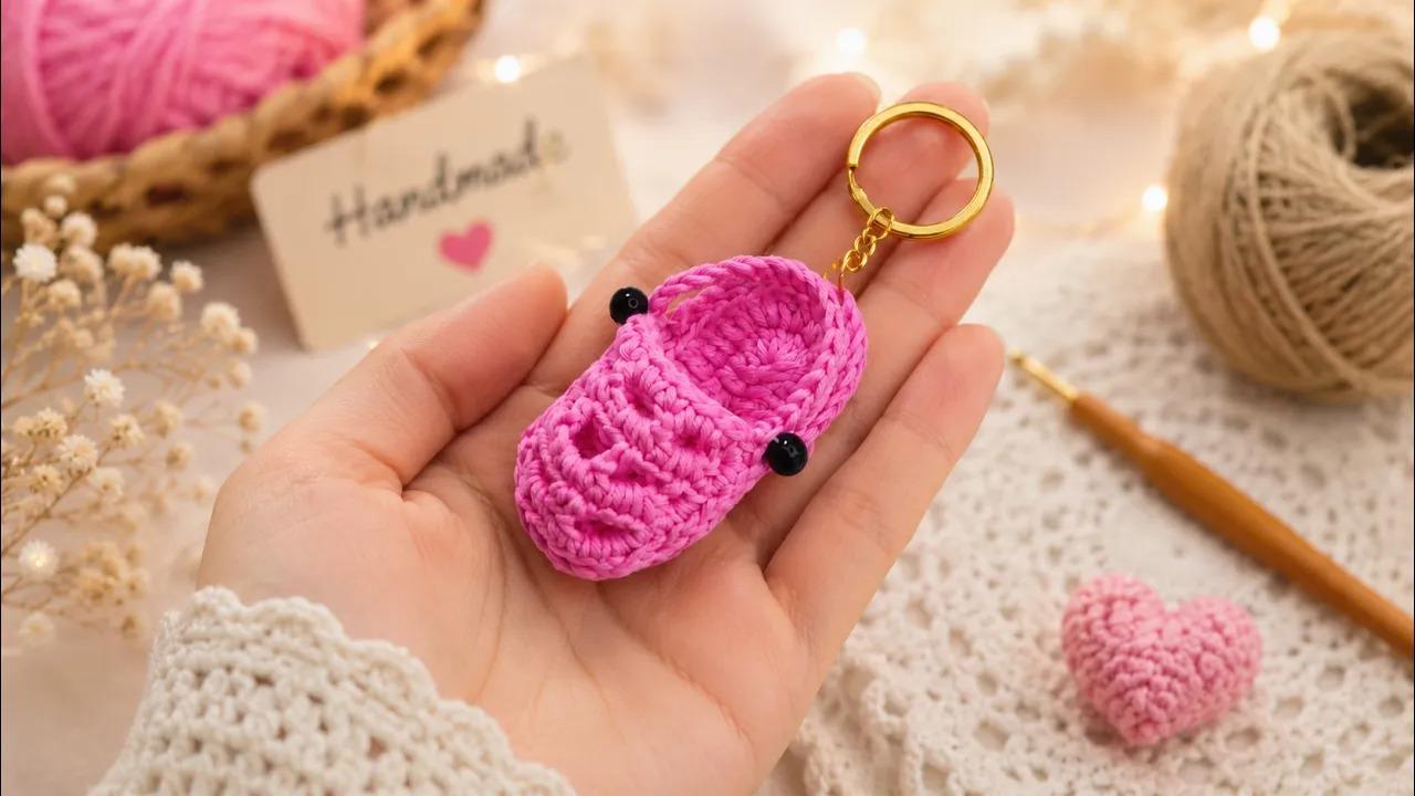 Crochet Crocs Keychain Pattern | Mini Shoe Keychain PDF Crochet Pattern