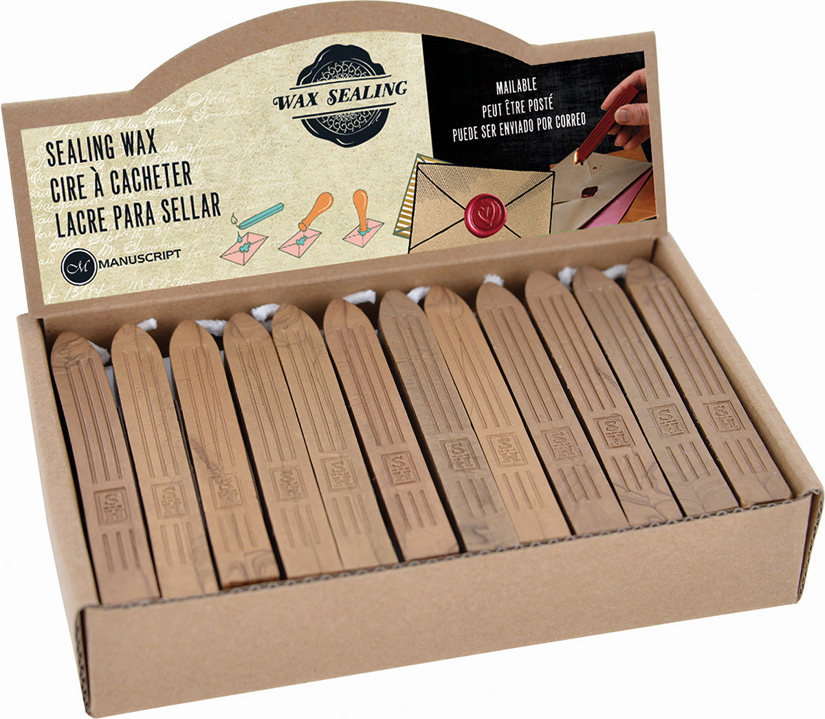Manuscript Pen Manuscript Traditional Sealing Wax Sticks W/Wick 36/Pkg - Gold, MSRP $2.55 Each