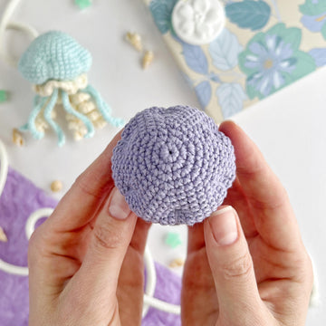 Jellyfish crochet keychain pattern Amigurumi keyring ocean animal toy Bag charm Car mirror hanging decor