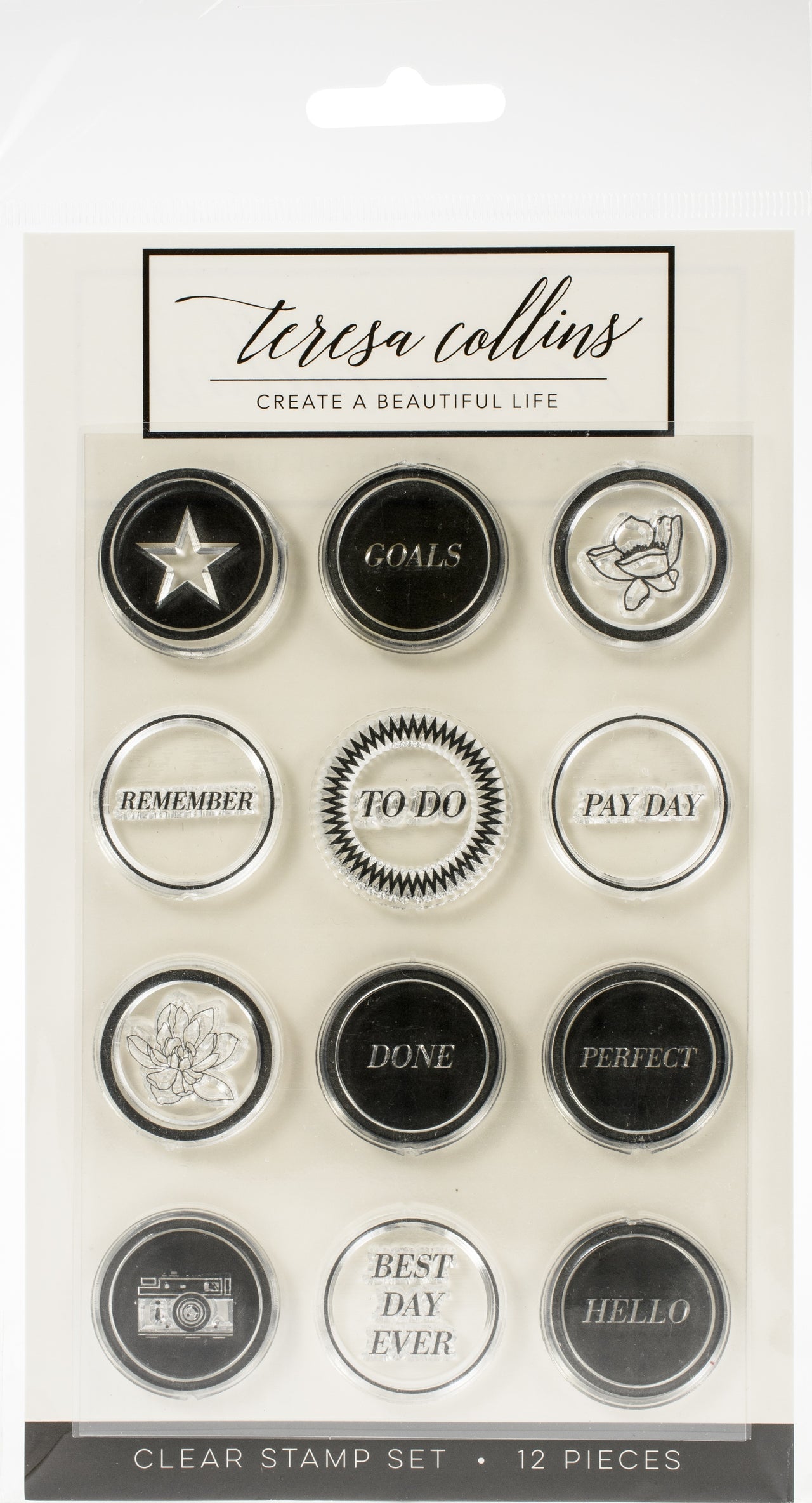 Teresa Collins Clear Stamp Set - Goals