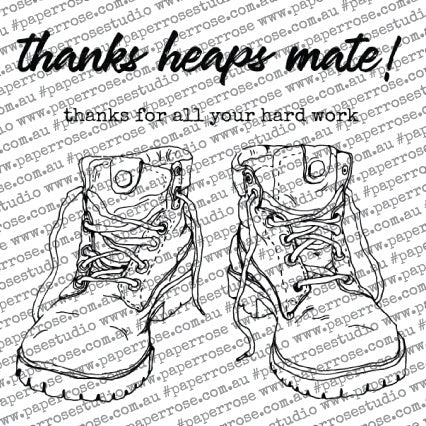 Paper Rose Clear Stamps 4"X4" - Work Boots