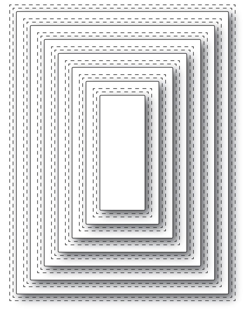 Memory Box Dies - Double Stitch Rectangle Cut Out