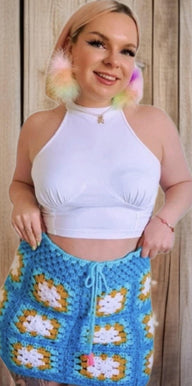 Granny Square Crochet Mini Skirt