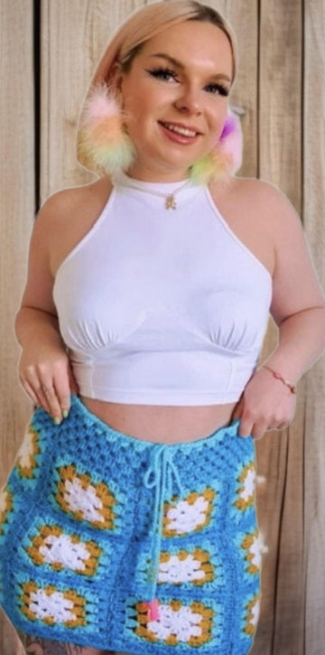 Granny Square Crochet Mini Skirt