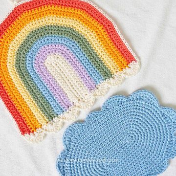 Rainbow and Cloud Dishcloths