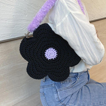 Flower crochet shoulder/hand bag #CCFB-02