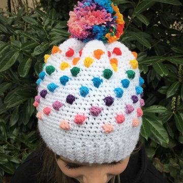 Rainbow Bobble Beanie