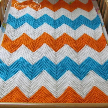 Waves of Grayce Chevron Baby Blanket
