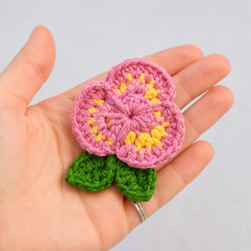 Crochet Flower Hair Clip Pattern – Easy Floral Hair Accessory PDF + Video Tutorial