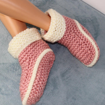 Ladies 2 Colour Super Chunky Slipper Boots